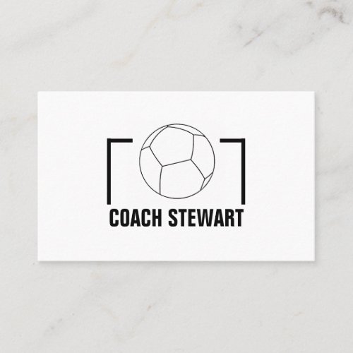 Black  White Soccer ball Soccer PlayerCoachRef Business Card