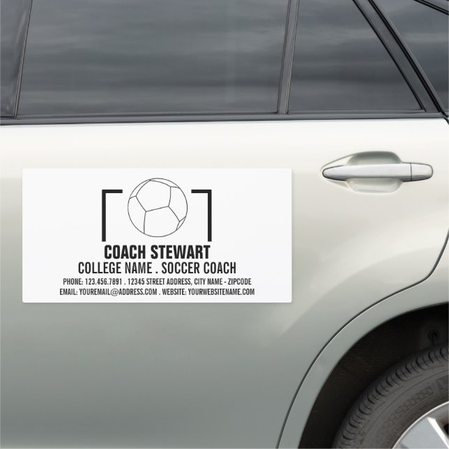 Black & White Soccer ball, Soccer Player/Coach/Ref Car Magnet (In Situ)
