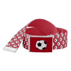 Black/White Soccer Football Balls, Dark Red Belt