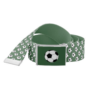 Black/White Soccer Football Balls, Hunter Green Belt