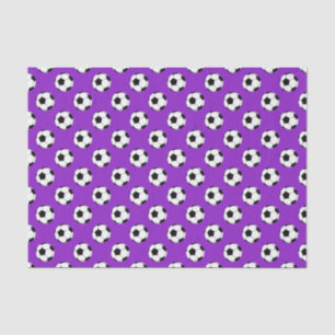 Black/White Soccer Football Balls on Purple Tissue Paper
