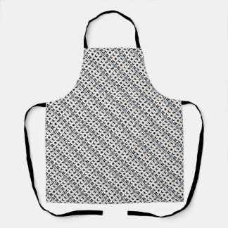 Black & White Soccer Sport Typography Pattern Apron