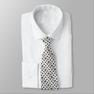 Black & White Soccer Sport Typography Pattern Neck Tie
