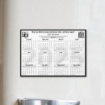 Black & White Social Connect 2025 Calendar Magnet<br><div class="desc">The Black & White Social Connect 2025 Calendar Magnet template is part of the Black & White Business Cards & Marketing Items Collection. the Perfect as a promotional tool to connect with your small business through your social presences. The template has placeholders for your 2025 company motto, logo, name, contact...</div>