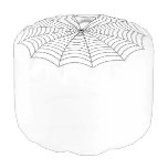 Black White spider web gothic minimalist Halloween Pouf