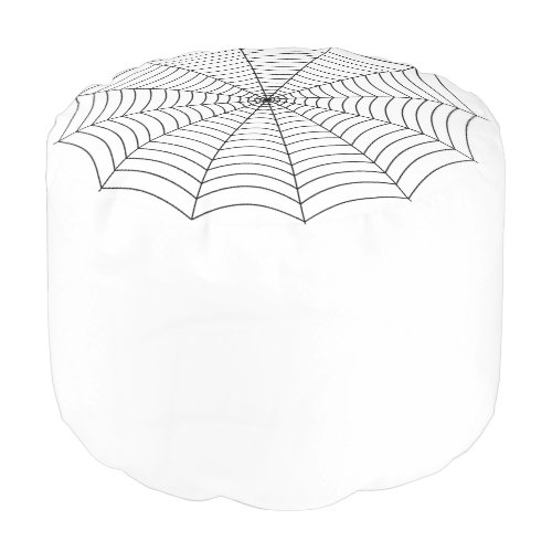 Black White spider web gothic minimalist Halloween Pouf