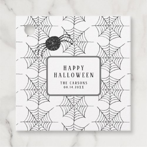 Black White Spider Web Halloween Party Unique Favor Tags