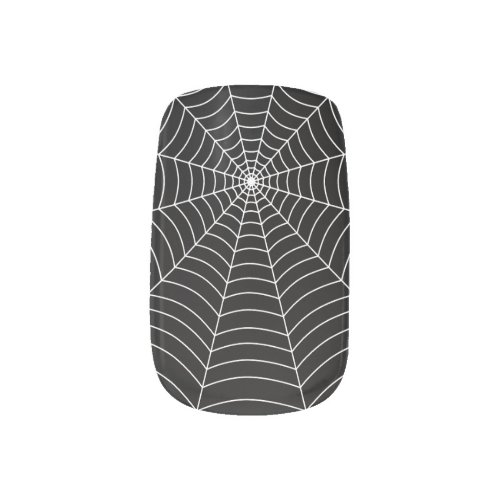 Black white spider web Halloween pattern Minx Nail Art