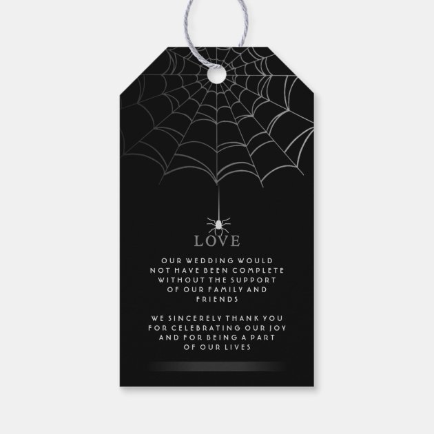 Black & White Spider & Web Halloween Wedding Gift Tags
