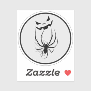Black & White Spider Web Horror Halloween Sticker