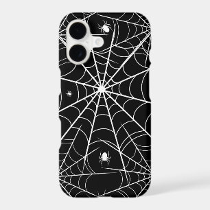 Black White Spider Web Pattern Gothic Spooky iPhone 17 Case