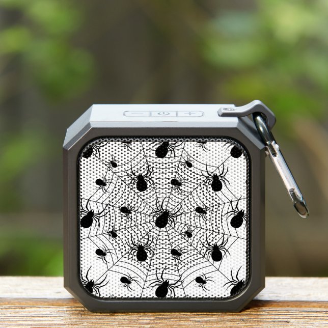 Black White spiders spiderweb Halloween pattern Bluetooth Speaker (Insitu(Outdoor))