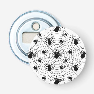 Black White spiders spiderweb Halloween pattern Bottle Opener
