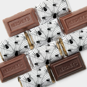 Black White spiders spiderweb Halloween pattern Hershey's Miniatures