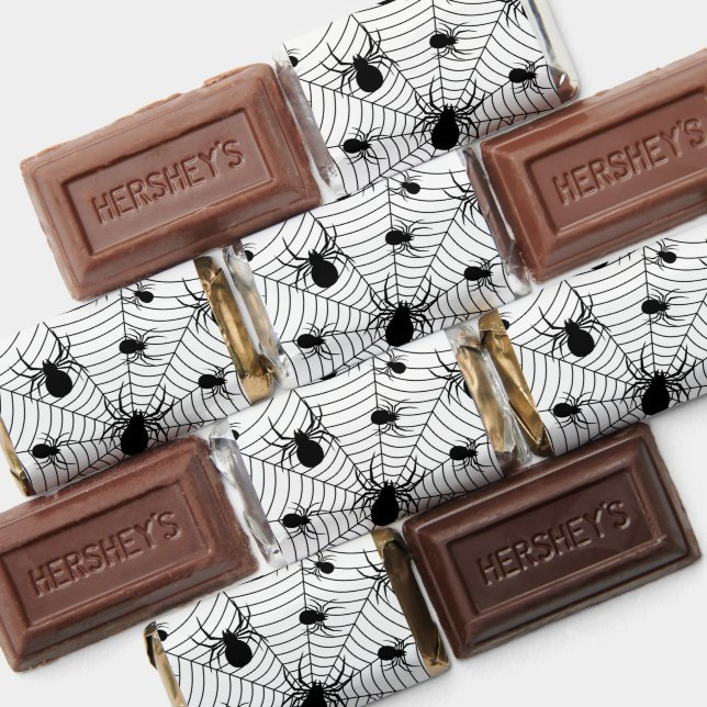 Black White spiders spiderweb Halloween pattern Hershey's Miniatures (Assorted)