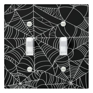 Black & White Spiderwebs Halloween Light Switch Cover