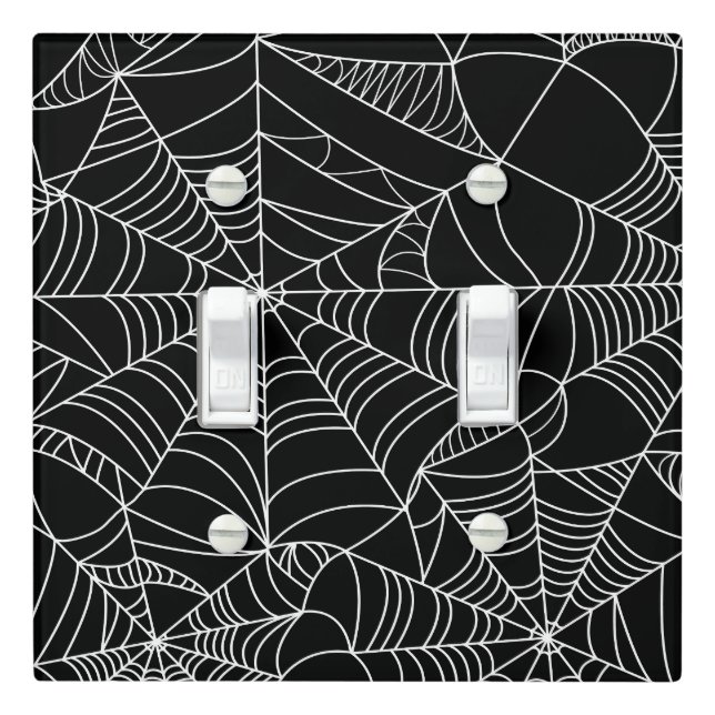 Black & White Spiderwebs Halloween  Light Switch Cover (In Situ)
