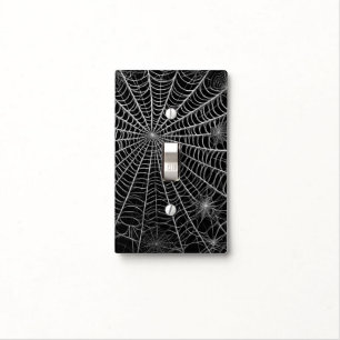 Black & White Spiderwebs Spider Web Halloween Light Switch Cover