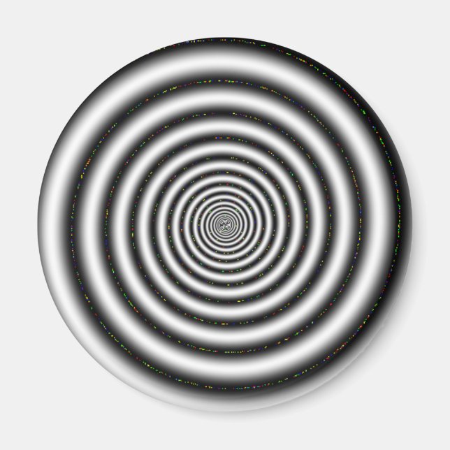 Black & White Spiral Optical Illusion Magnet (Front)