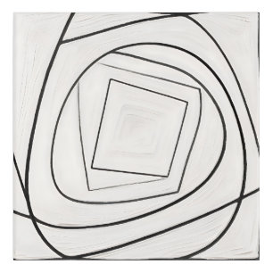 Black White Spiral Square Abstract Acrylic Print