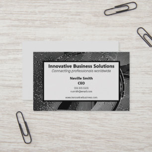 Black & White Spirals with Particles High Tech IT Business Card