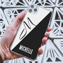 Black & white split classic Script Monogrammed