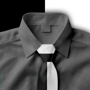 Black & White Split Color Design Neck Tie