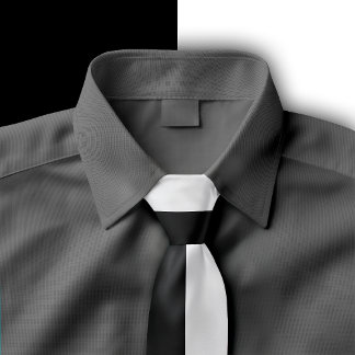 Black & White Split Color Design Neck Tie