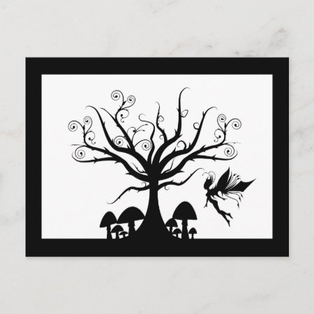 Black & White Spooky Fairy Postcard