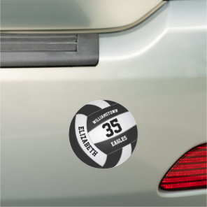 black white sports gifts volleyball team colors car magnet