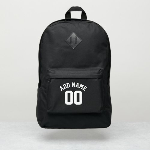 Black  White Sports Jersey Custom Name Number Port Authority Backpack
