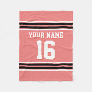 Black White Sports Jersey Fleece Blanket