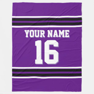 Black White Sports Jersey Fleece Blanket