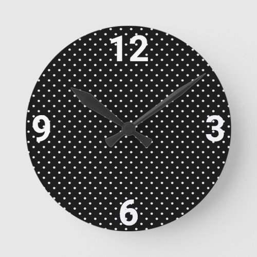 BLACK WHITE SPOT MODERN WALL CLOCK