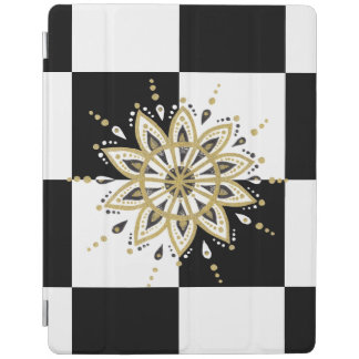 Black & White Square & Circle Mandala 2c iPad Smart Cover