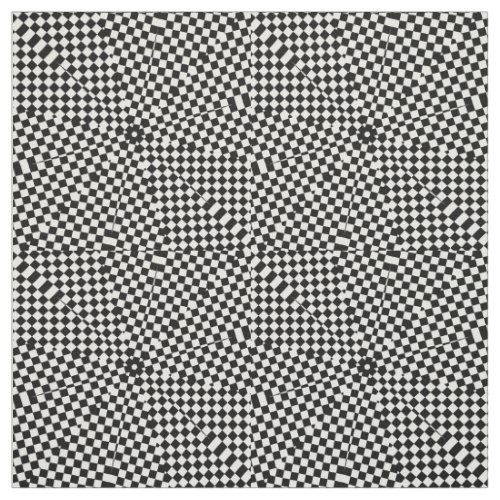 Black White Squares Stars Print Pattern Fabric