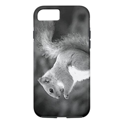 Black  White Squirrel Eating Nuts iPhone 87 Case