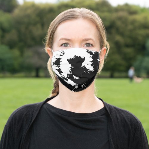 Black  White Squirrel Pop Art Face Mask