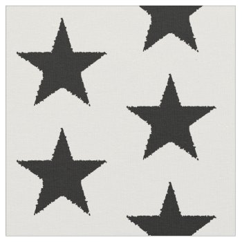 Black White Star Fabric by TheHopefulRomantic at Zazzle