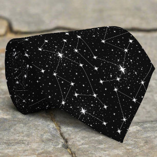 Black White Star Map Constellations Spaceastrology Neck Tie
