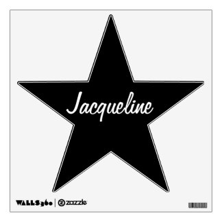 Black/White Star Personalized Wall Decal