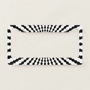 Black White Starburst License Plate Frame