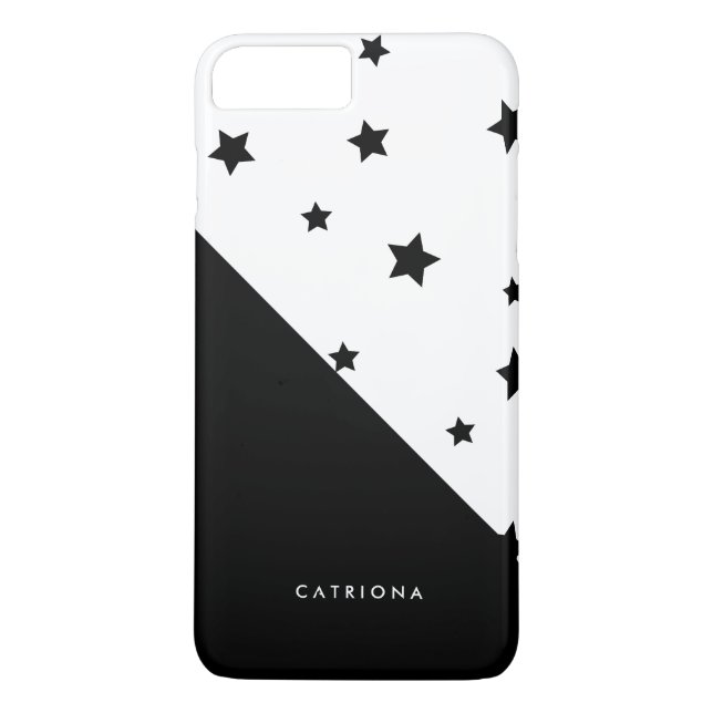 Black & White Stars Patten Abtract Personalized Case-Mate iPhone Case (Back)