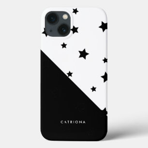 Black & White Stars Patten Abtract Personalized iPhone 13 Case