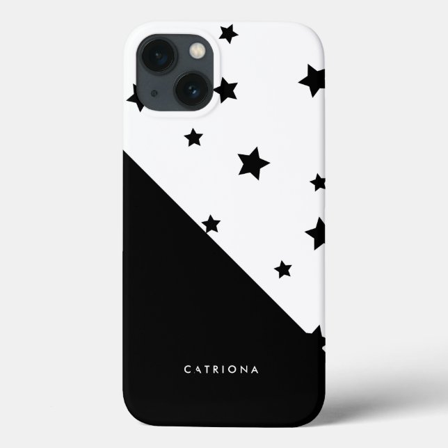 Black & White Stars Patten Abtract Personalized Case-Mate iPhone Case (Back)