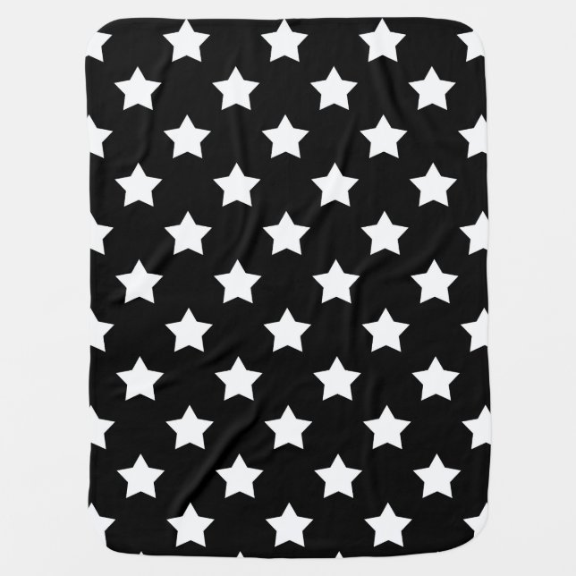 Black White Stars Pattern Decorative Baby Blanket (Front)