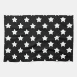 Black White Stars Pattern Decorative Kitchen Towel