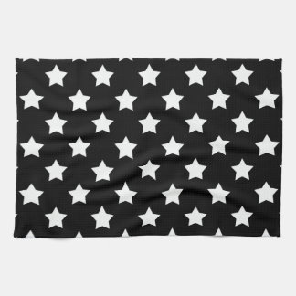 Black White Stars Pattern Decorative Kitchen Towel