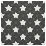 Black White Stars Textile Fabric