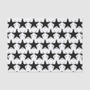 Black White Stars Tissue Paper